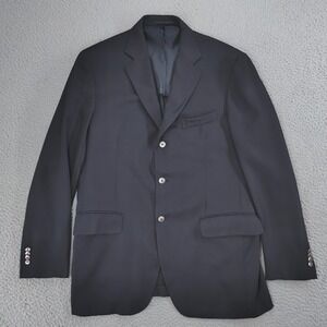 Boglioli Italia Blazer Mens 52 IT 42R Navy Blue Wool 3 Button Sport Coat